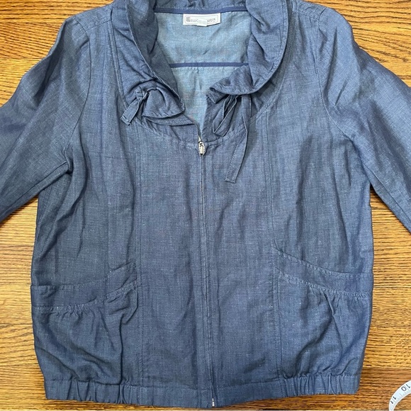 Elliott Lauren Chambray Ladies Blue Jacket Size 6 - Picture 3 of 9